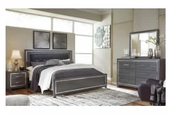 Lodanna Panel Bed, Dresser, Mirror & Nightstand In Gray