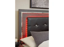 Lodanna Panel Bed, Dresser, Mirror & Nightstand In Gray