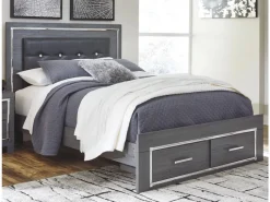 Lodanna Panel Bed W/ Storage In Gray, Full
