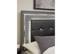 Lodanna Panel Bed W/ Storage, Dresser, Mirror & Nightstand In Gray, Full