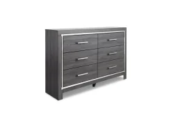 Lodanna Panel Bed W/ Storage, Dresser, Mirror & Nightstand In Gray, Full