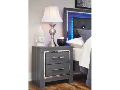 Lodanna Panel Bed W/ Storage, Dresser, Mirror & Nightstand In Gray, Full