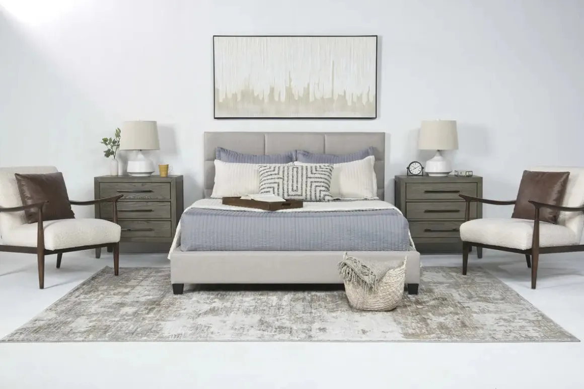 Loft 9 Upholstered Panel Bed In Sand, Twin