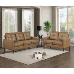 Lois Loveseat In Camel Brown