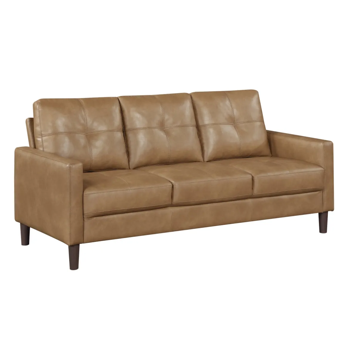 Lois Sofa & Loveseat In Camel Brown