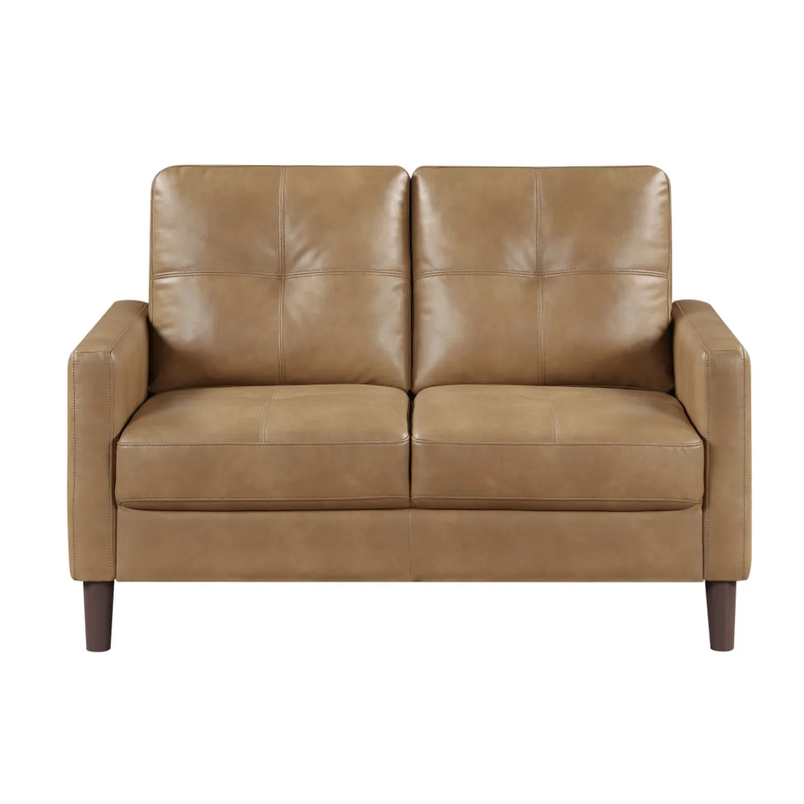 Lois Sofa & Loveseat In Camel Brown