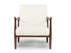 Louise Accent Chair In Sherpa Gray