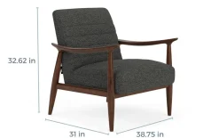 Louise Accent Chair In Sherpa Gray