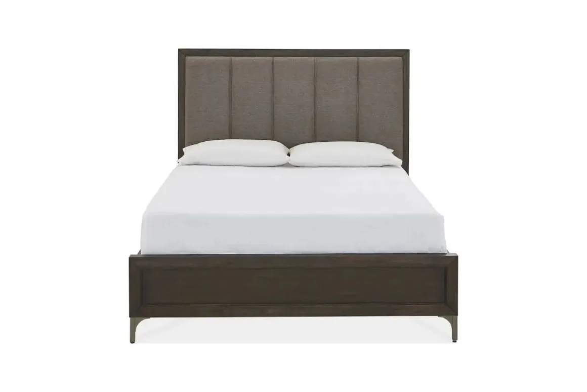 Lucerne Upholstered Panel Bed In Vintage Coffee, Queen