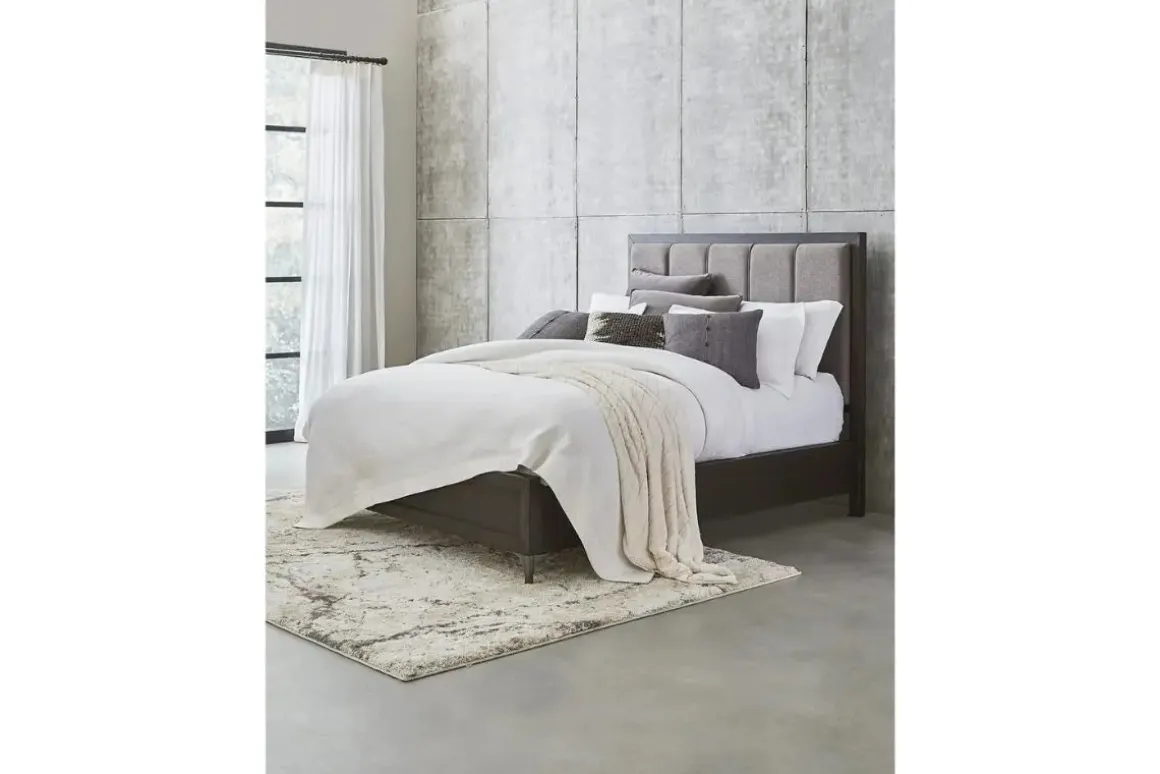 Lucerne Upholstered Panel Bed In Vintage Coffee, Queen