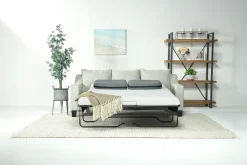 Lucy Queen Sleeper Sofa In Splash Charcoal
