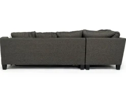 Lucy Tux Queen Sleeper Sectional W/ Mattress In Splash Charcoal, Left Facing