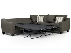 Lucy Tux Queen Sleeper Sectional In Splash Linen, Right Facing