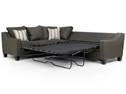 Lucy Tux Queen Sleeper Sectional In Splash Linen, Right Facing