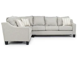 Lucy Tux Queen Sleeper Sectional In Splash Linen, Right Facing