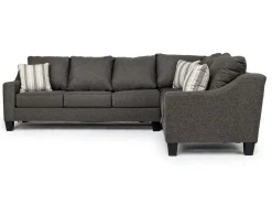 Lucy Tux Queen Sleeper Sectional In Splash Linen, Right Facing