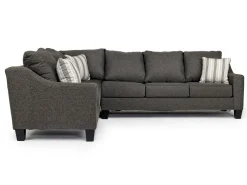 Lucy Tux Queen Sleeper Sectional In Splash Linen, Right Facing