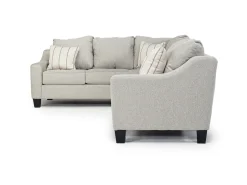 Lucy Tux Queen Sleeper Sectional In Splash Linen, Right Facing