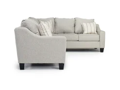 Lucy Tux Queen Sleeper Sectional In Splash Linen, Right Facing