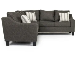 Lucy Tux Queen Sleeper Sectional In Splash Linen, Right Facing
