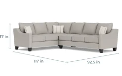 Lucy Tux Queen Sleeper Sectional In Splash Linen, Right Facing