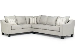Lucy Tux Queen Sleeper Sectional In Splash Linen, Right Facing