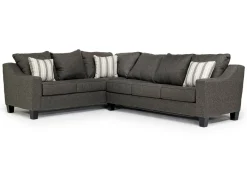 Lucy Tux Queen Sleeper Sectional In Splash Linen, Right Facing