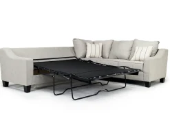 Lucy Tux Queen Sleeper Sectional In Splash Linen, Right Facing