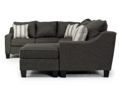 Lucy Tux Sofa Chaise Sectional In Splash Linen, Right Facing