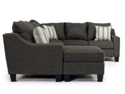 Lucy Tux Sofa Chaise Sectional In Splash Linen, Right Facing