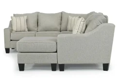 Lucy Tux Sofa Chaise Sectional In Splash Linen, Right Facing
