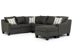 Lucy Tux Sofa Chaise Sectional In Splash Linen, Right Facing