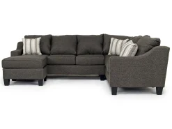 Lucy Tux Sofa Chaise Sectional In Splash Linen, Right Facing
