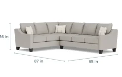 Lucy Tux Sofa Sectional In Splash Charcoal, Right Facing