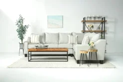 Lucy Tux Sofa Sectional In Splash Charcoal, Right Facing