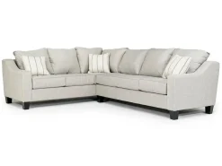 Lucy Tux Sofa Sectional In Splash Charcoal, Right Facing