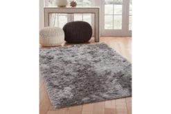 Luxe Shag Plush Rug In Gray, 5’ X 8’
