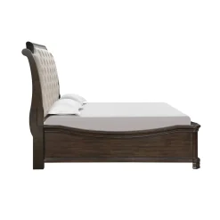 Lyndhurst Sleigh Bed W/ Storage In Vintage White, Queen