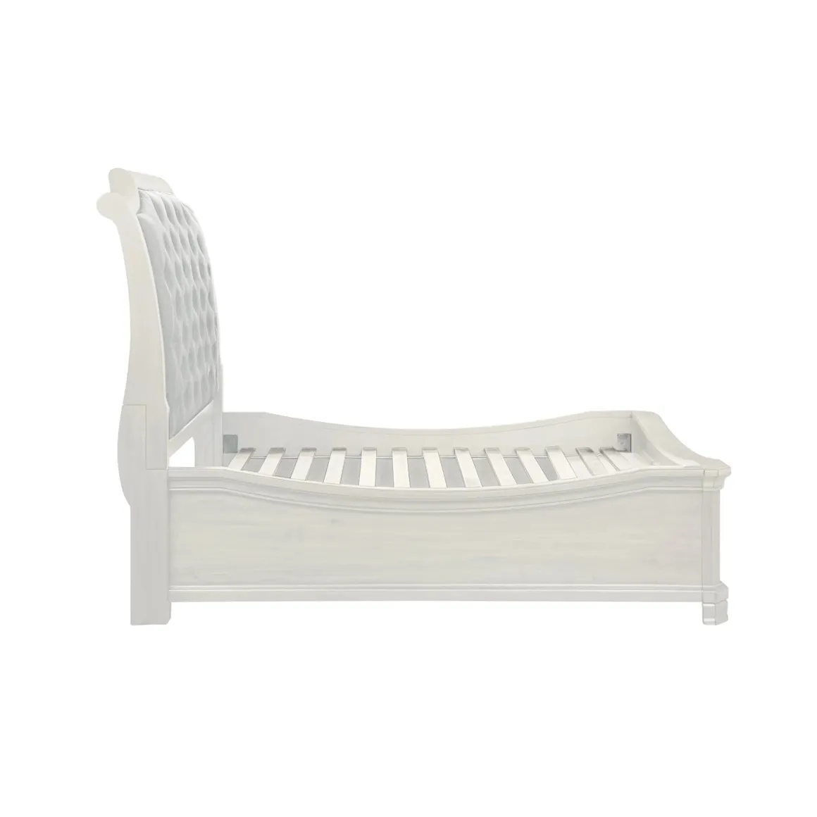 Lyndhurst Sleigh Bed W/ Storage In Vintage White, Queen