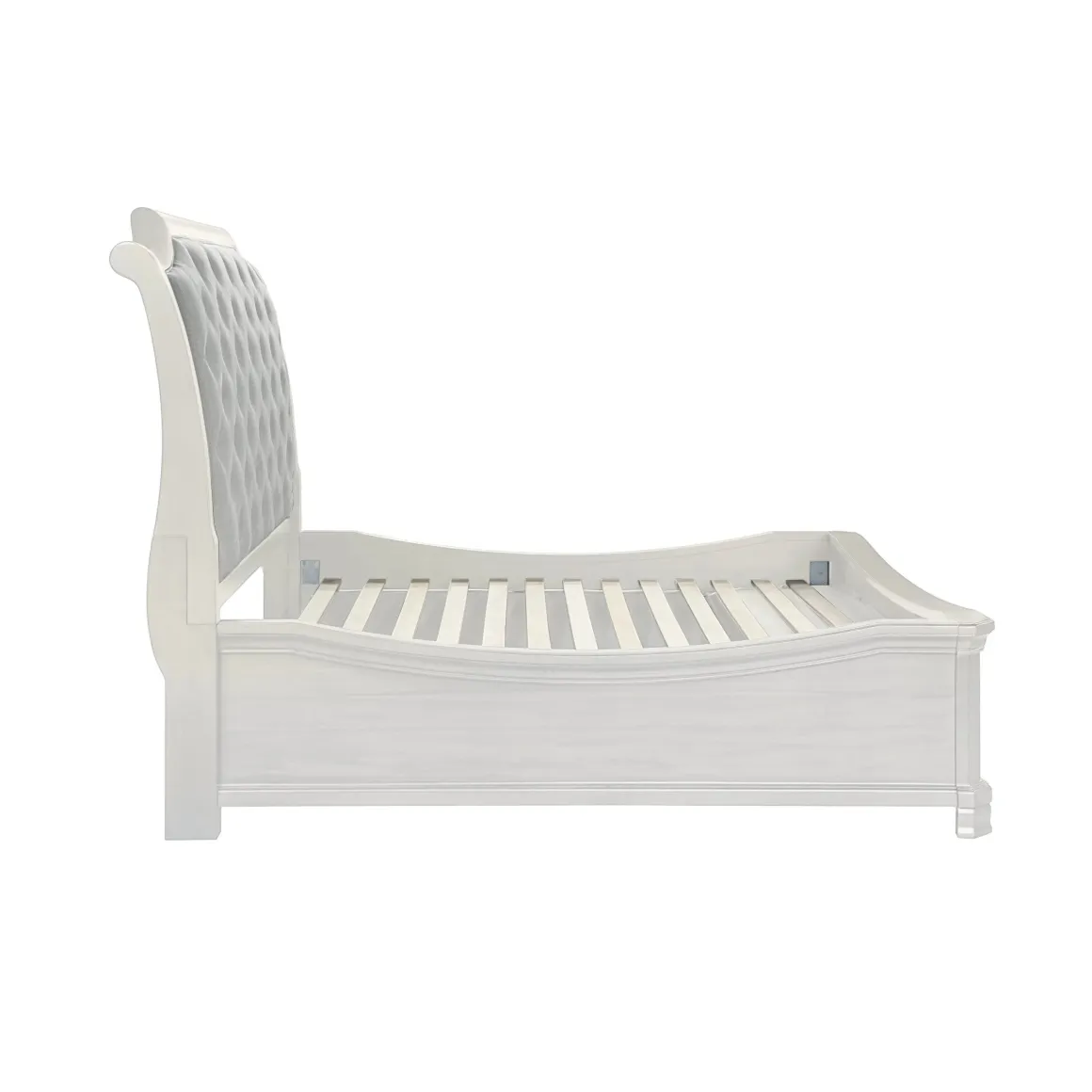 Lyndhurst Sleigh Bed W/ Storage In Vintage White, Queen