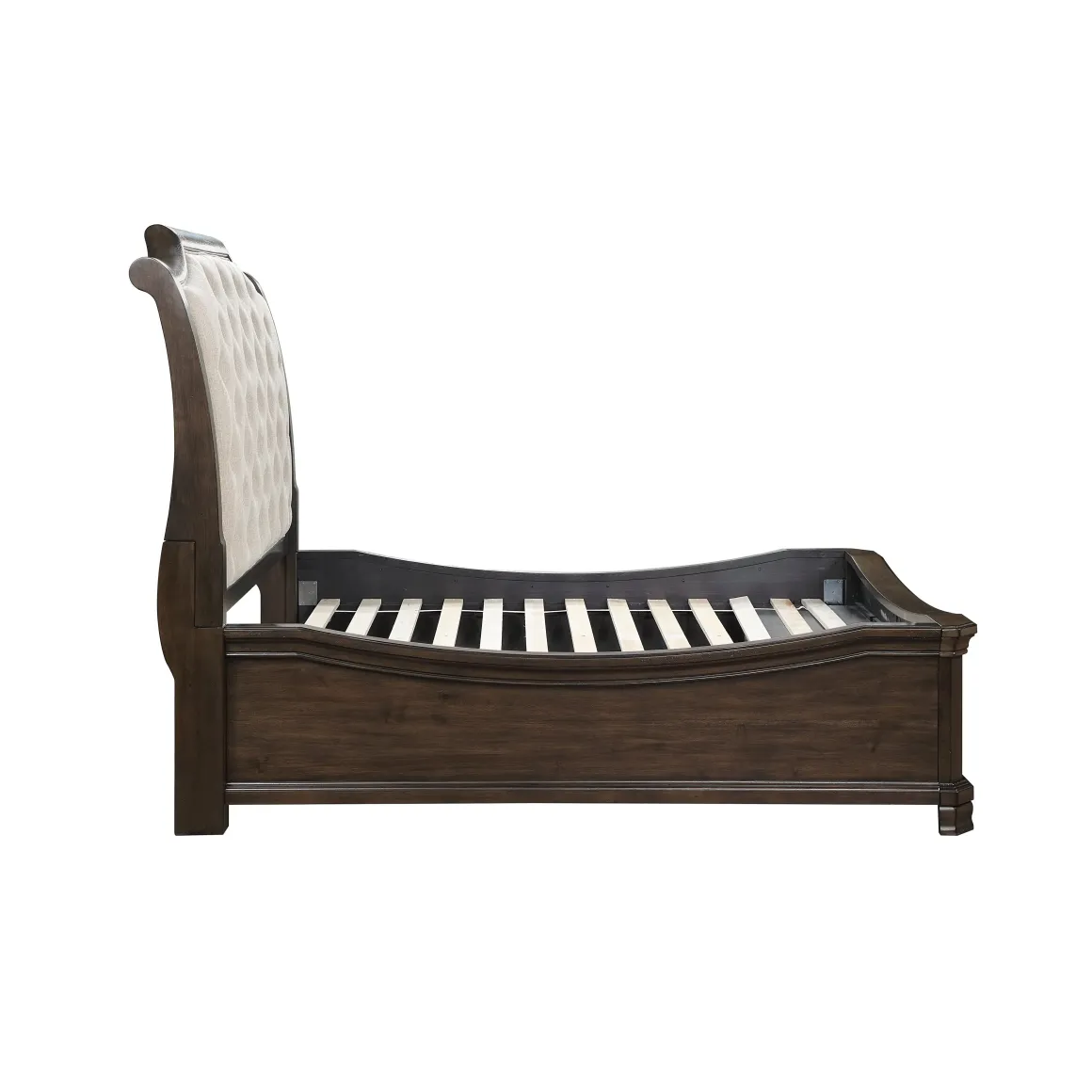 Lyndhurst Sleigh Bed W/ Storage In Vintage White, Queen