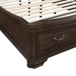 Lyndhurst Sleigh Bed W/ Storage In Vintage White, Queen