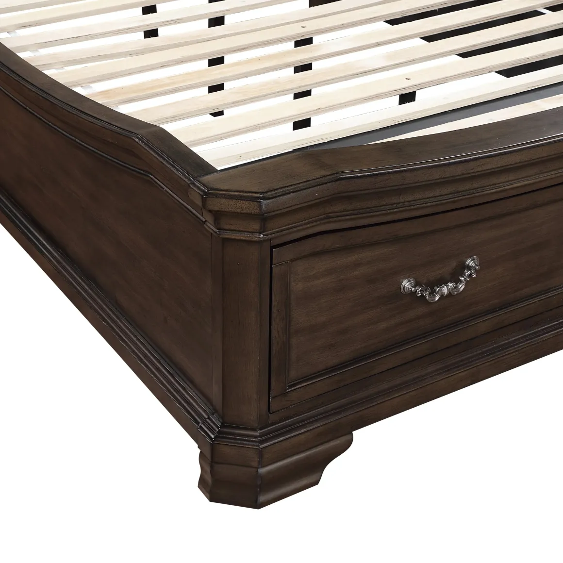 Lyndhurst Sleigh Bed W/ Storage In Vintage White, Queen