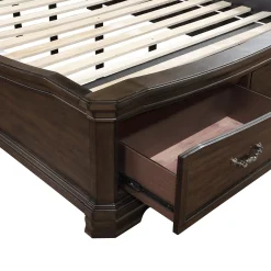 Lyndhurst Sleigh Bed W/ Storage In Vintage White, Queen