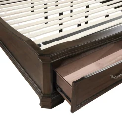 Lyndhurst Sleigh Bed W/ Storage In Vintage White, Queen