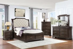 Lyndhurst Sleigh Bed W/ Storage In Vintage White, Queen