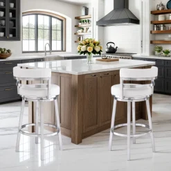 Madrid Counter Height Stool In Auburn & Brown, Swivel