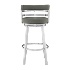 Madrid Counter Height Stool In Auburn & Brown, Swivel