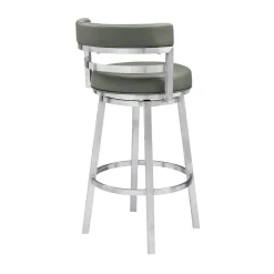 Madrid Counter Height Stool In Auburn & Brown, Swivel