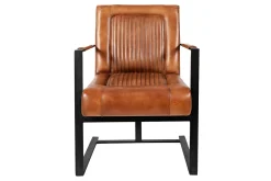 Maguire Accent Saddle Chair In Brown Leather